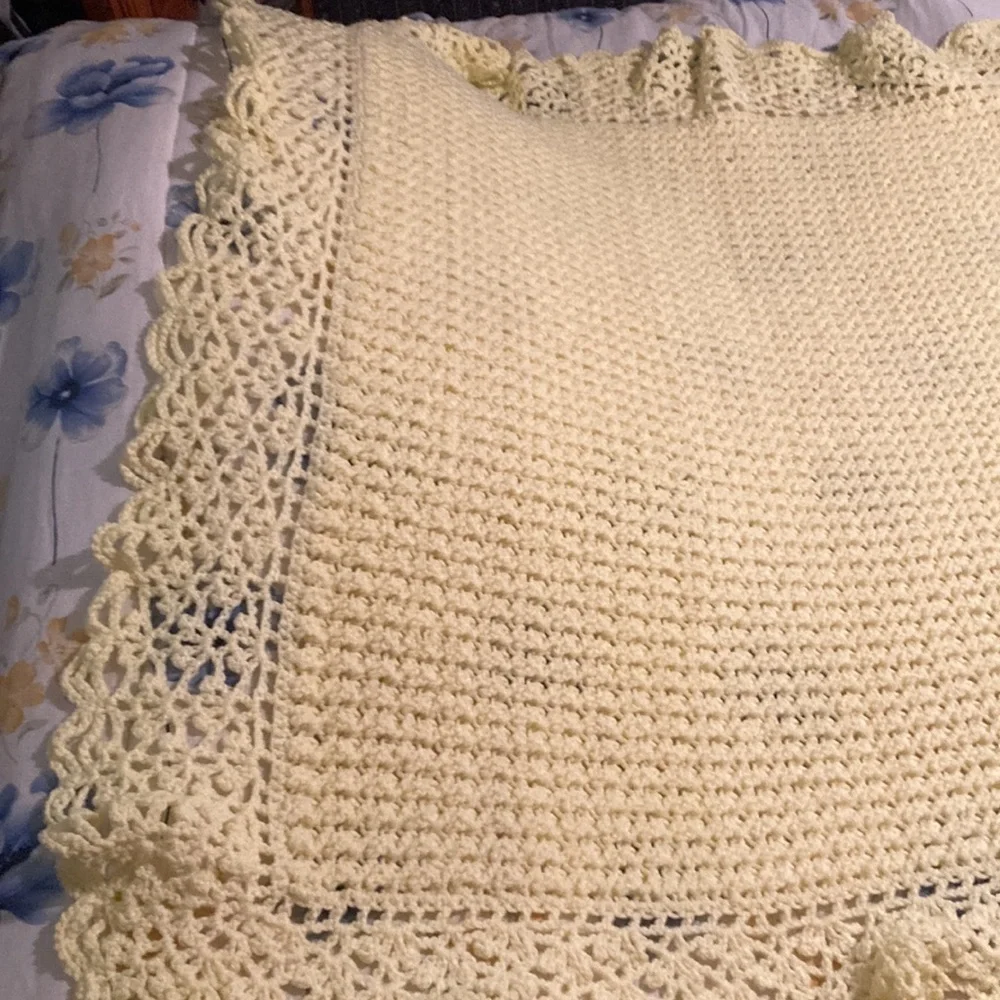 Hand Crocheted Oversized Afghan - 66” x 90”